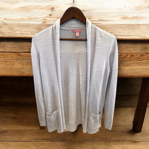 Lilly Pulitzer Women’s Ariela Cardigan Open Front Rolled Hem Light Purple Preppy - Picture 1 of 7